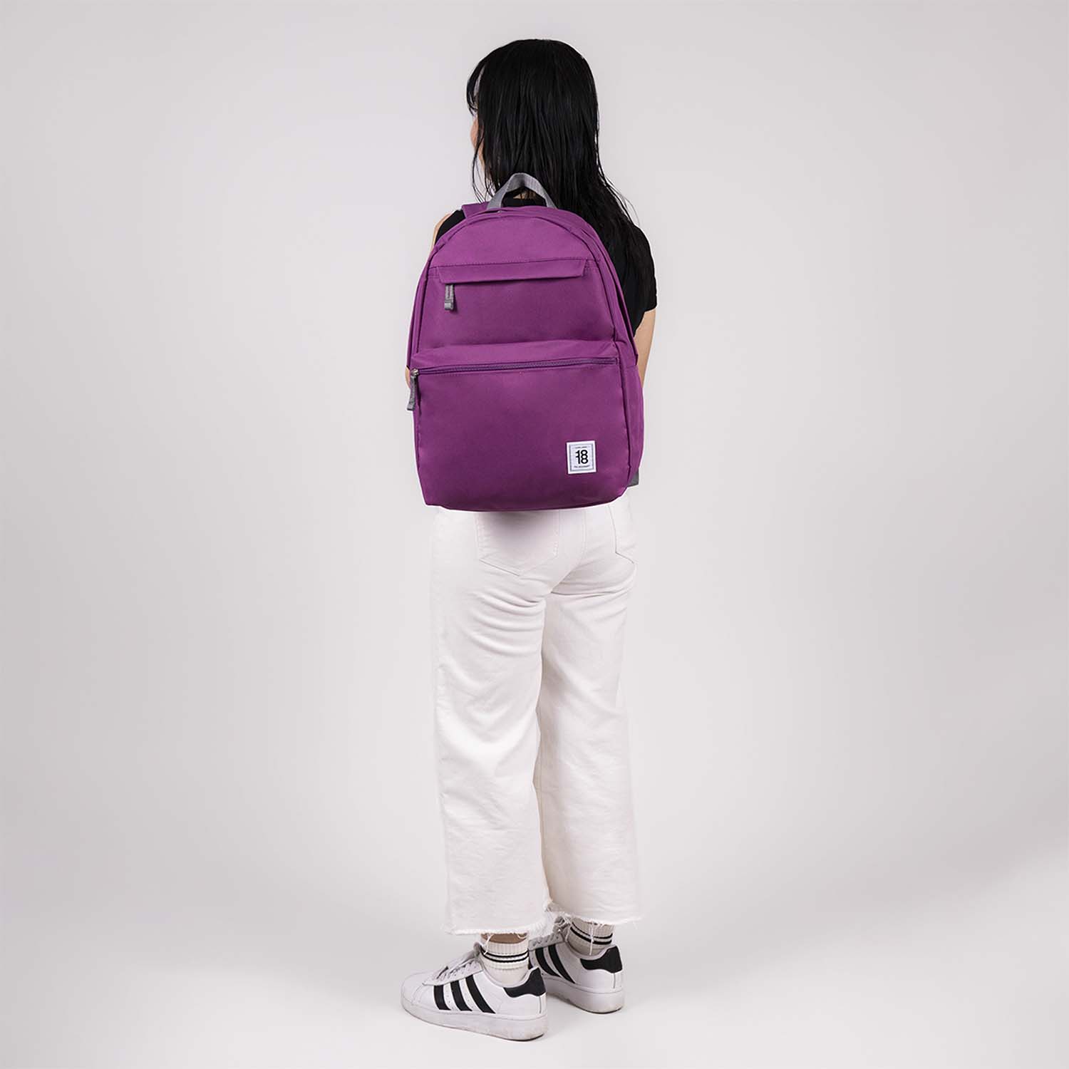 Mochila escolar juvenil 1818 by Chenson color violeta con doble bolsillo - vista 2