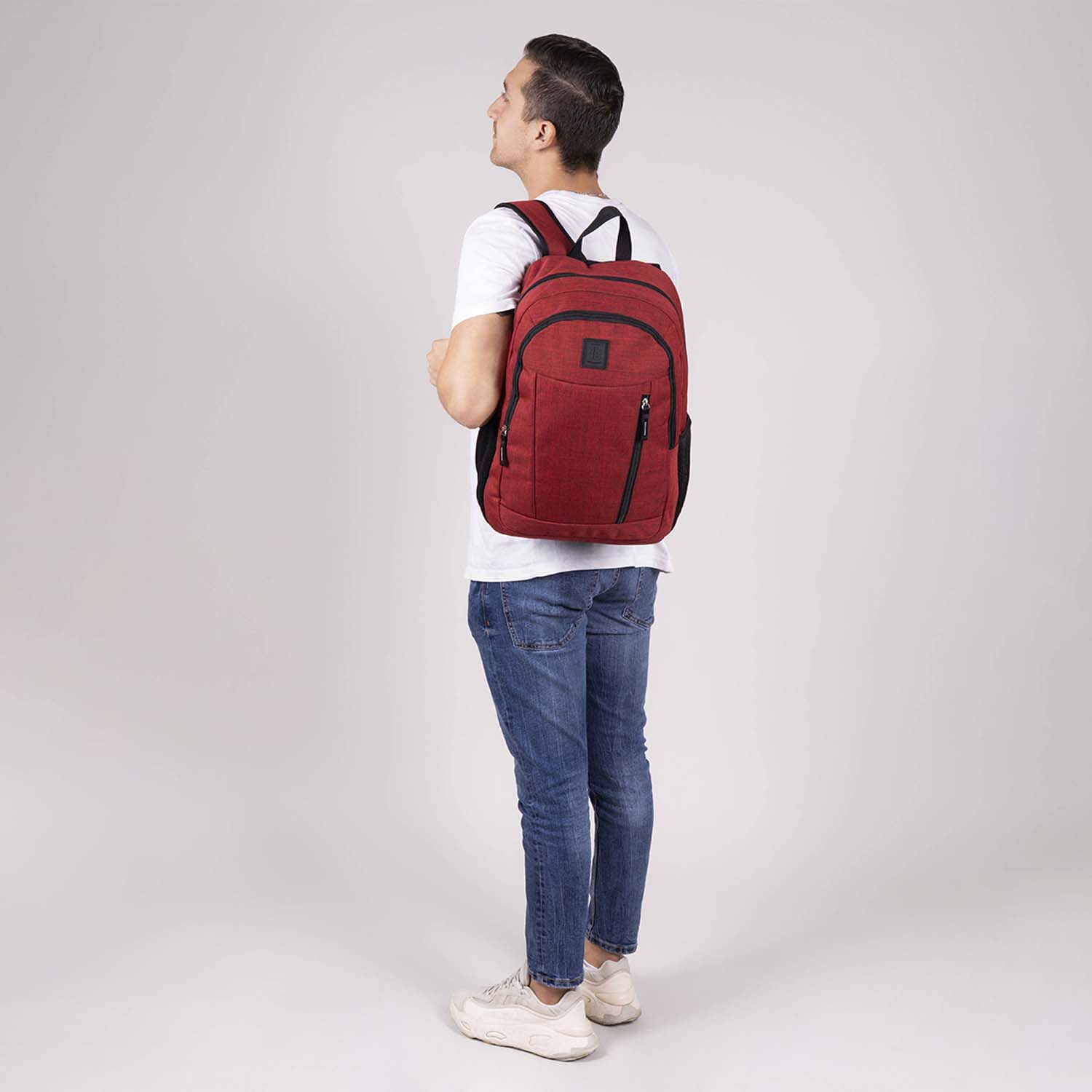Mochila juvenil 1818 by Chenson magenta con porta laptop y amplios compartimentos - vista 2