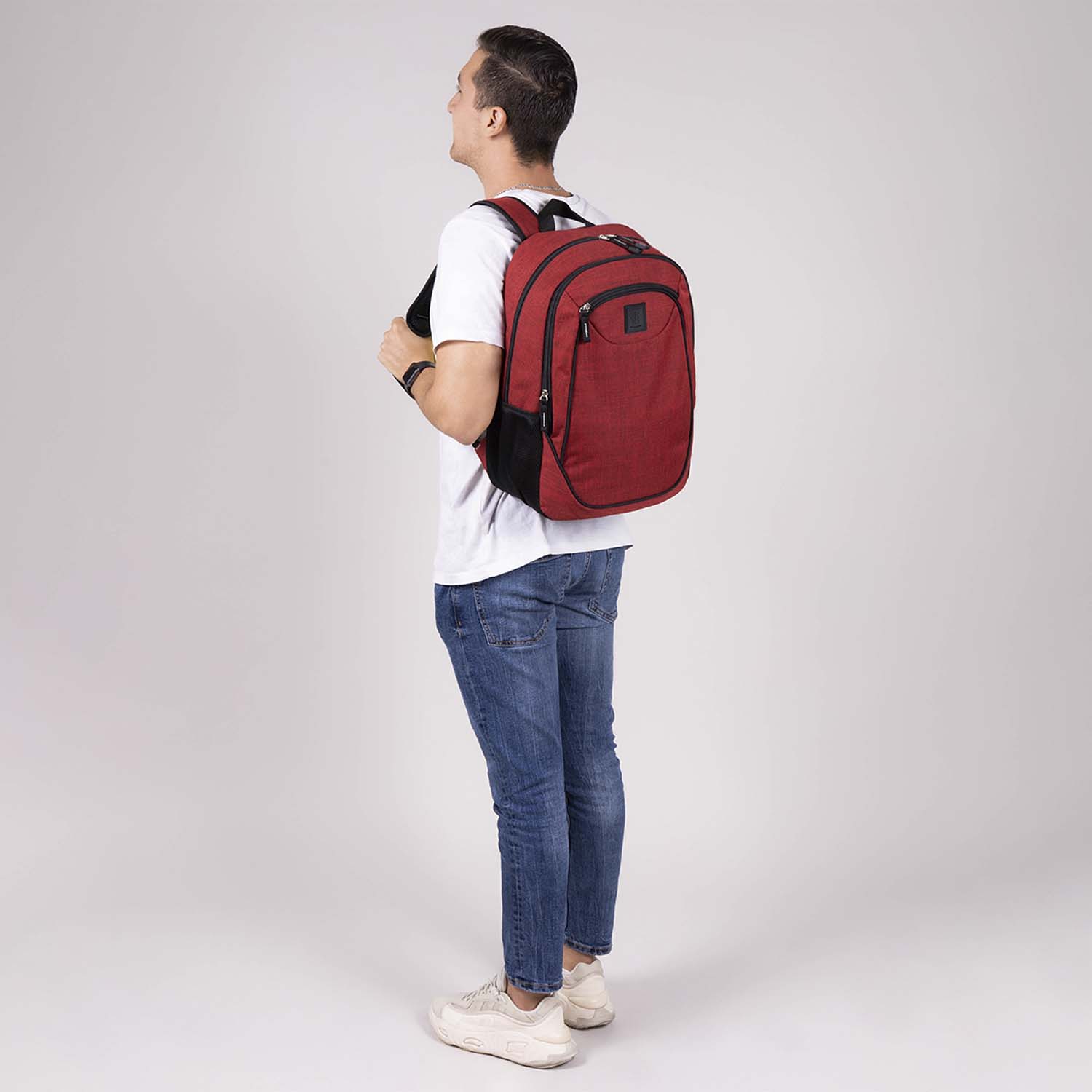 Mochila escolar juvenil 1818 by Chenson Magenta con amplios compartimentos - vista 2