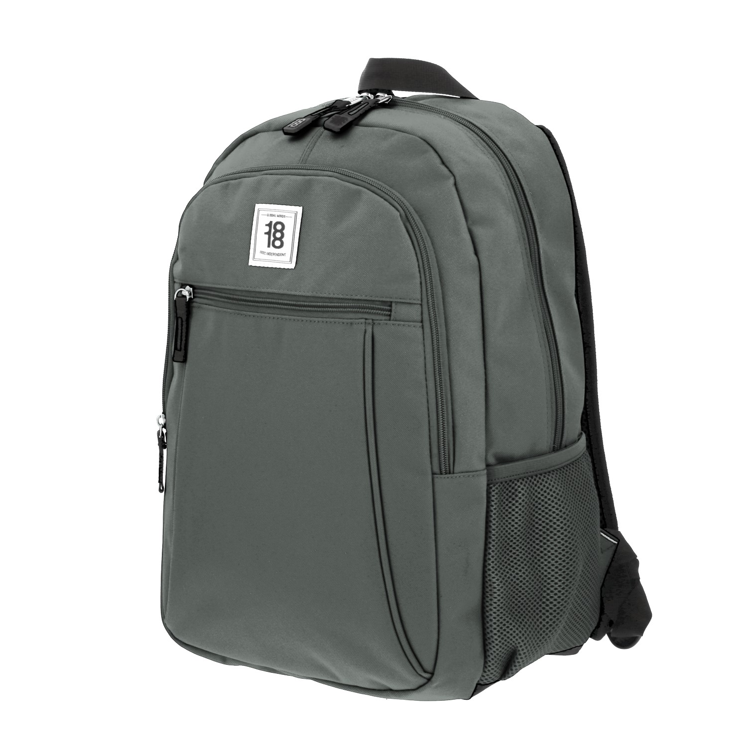 Mochila escolar juvenil 1818 by Chenson color gris con amplios compartimentos 2