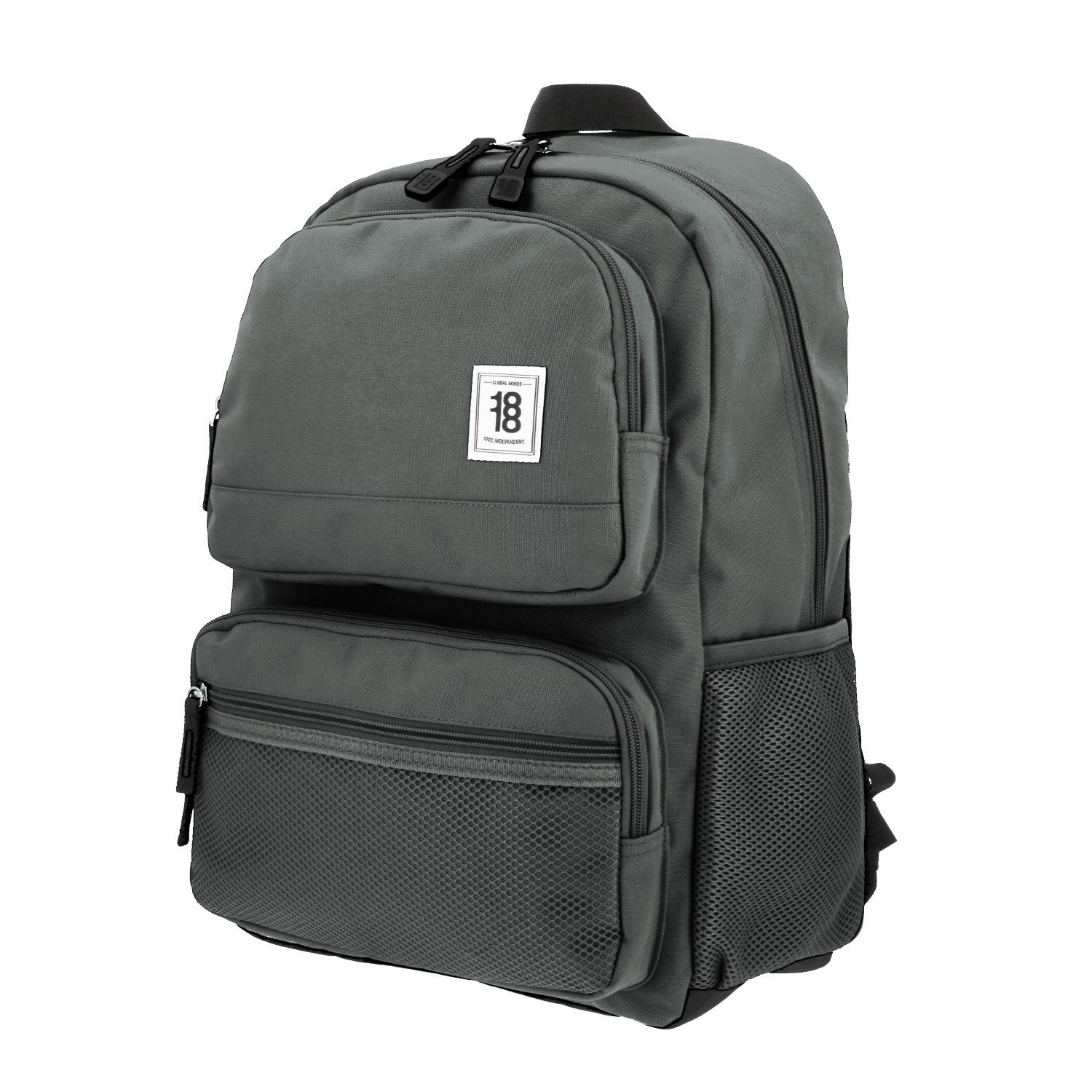 Mochila escolar juvenil 1818 by Chenson gris con amplio espacio 2