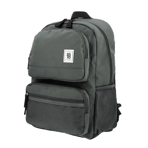 Mochila escolar juvenil 1818 by Chenson gris con amplio espacio 2