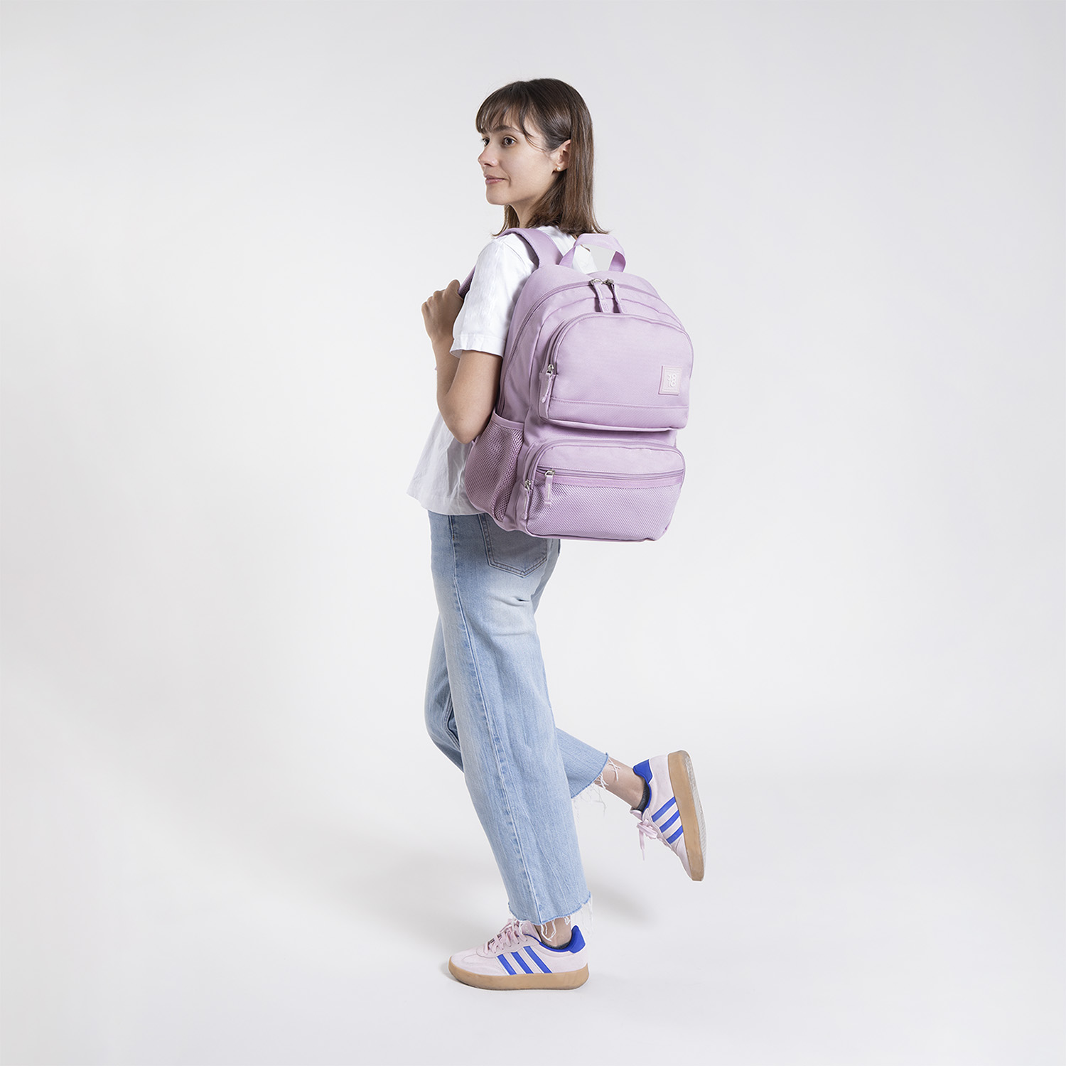 Mochila escolar juvenil 1818 by Chenson rosa con amplio espacio y estilo - vista 2