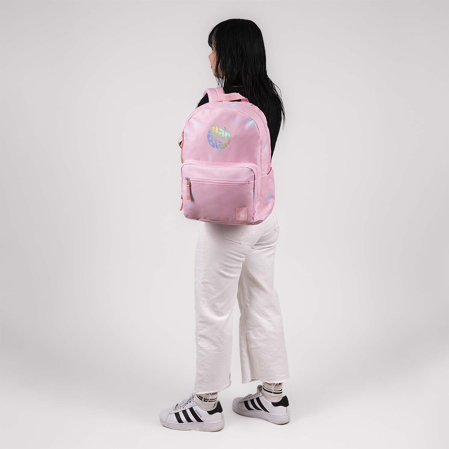 Mochila escolar juvenil 1818 by Chenson rosa con amplio compartimento - vista 2