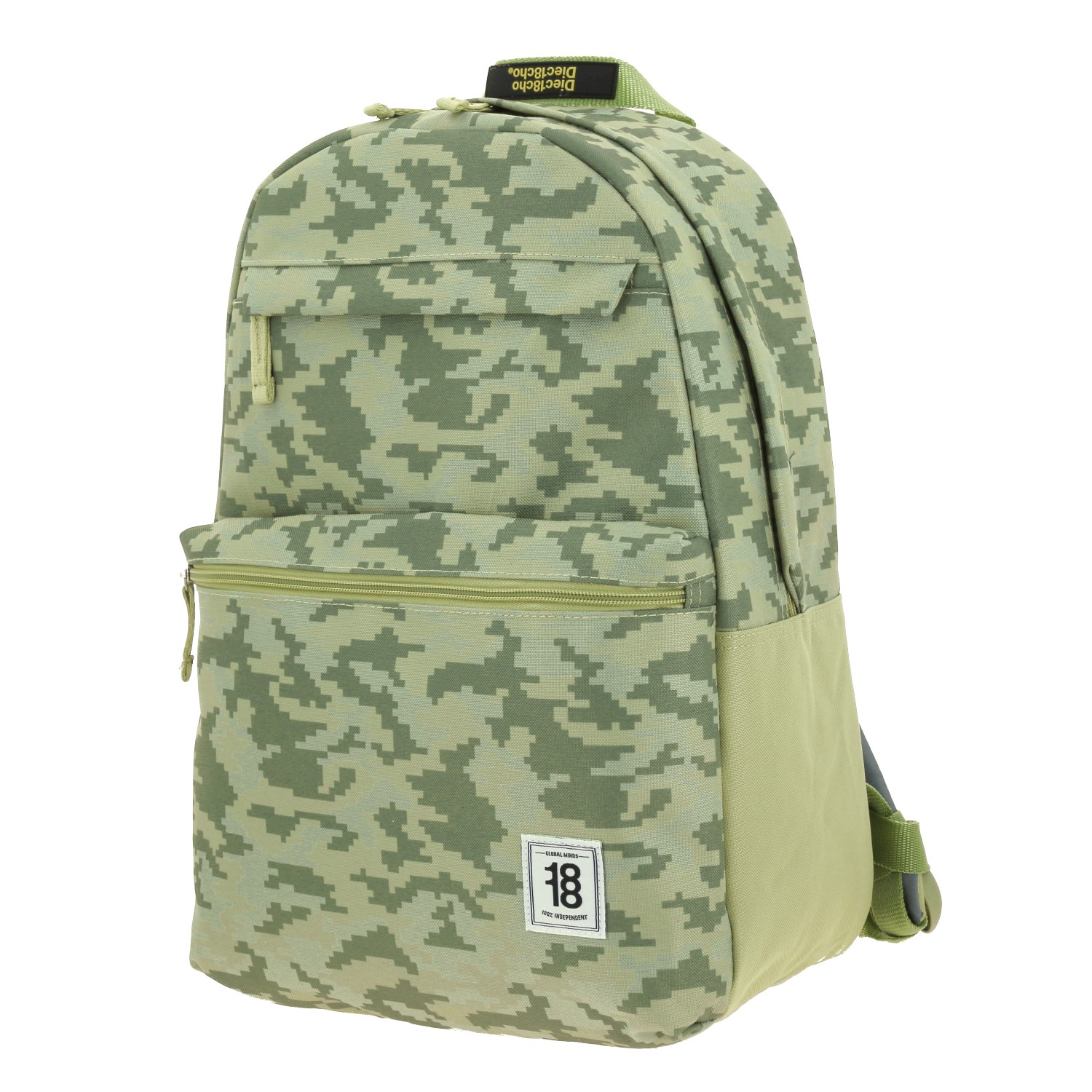Mochila escolar juvenil 1818 by Chenson color verde seco con amplio compartimento 2