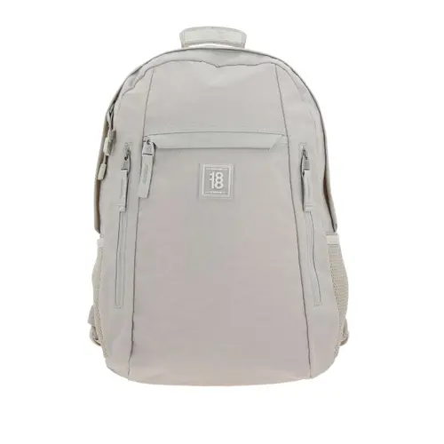 Mochila escolar juvenil 1818 by Chenson Beige con múltiples compartimentos