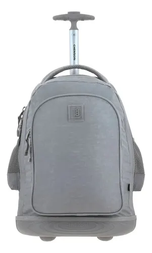 Kit Escolar 1818 by Chenson Gris (Mochila con Ruedas + Lonchera + Lapicera) | Juvenil - Modelo 1870145-137
