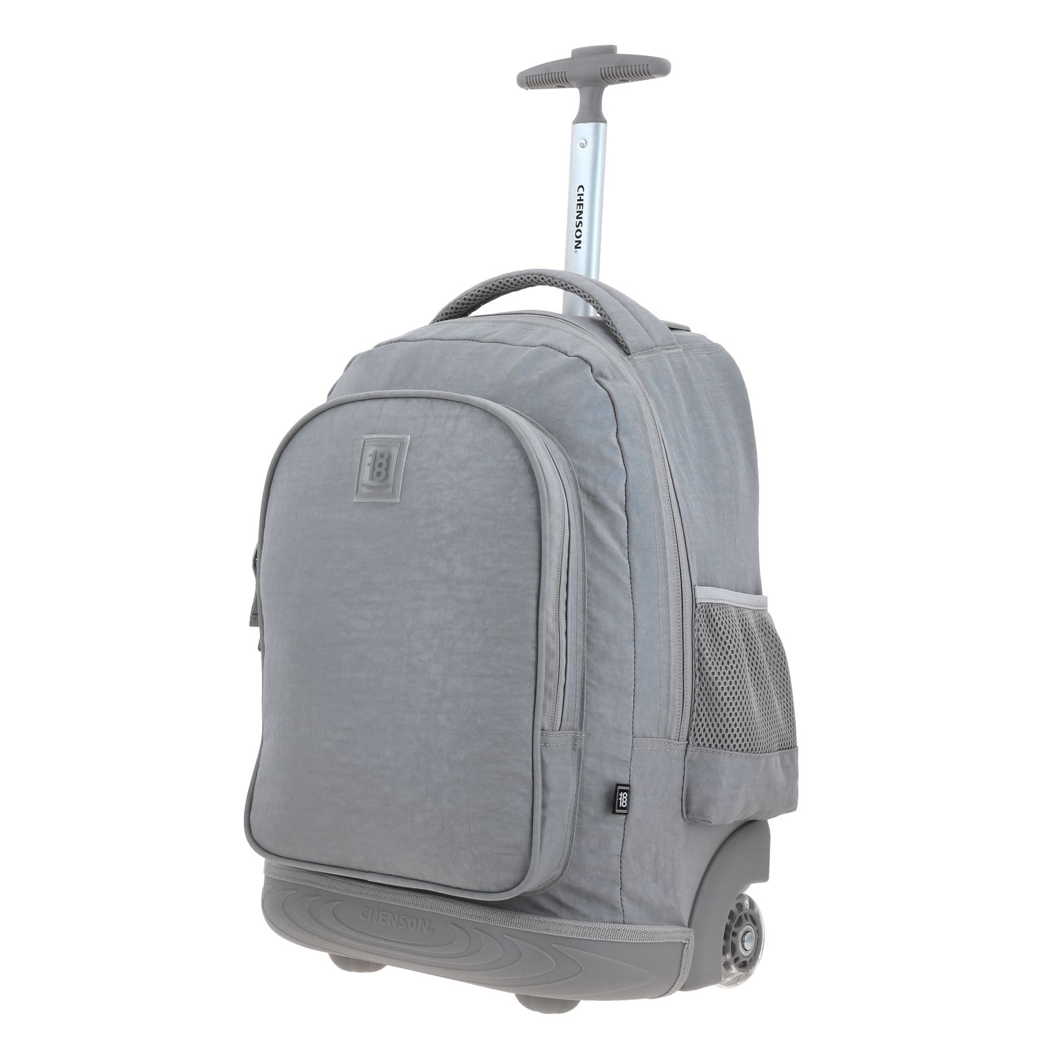 Mochila con Ruedas 1818 by Chenson Gris para Jóvenes - Funcional y Estilosa 2
