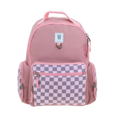 Mochila juvenil 1818 by Chenson rosa con múltiples bolsillos 1