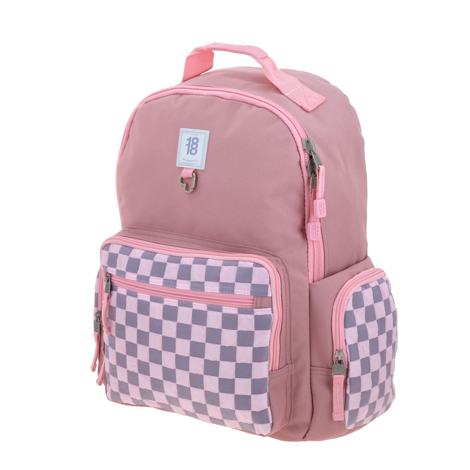 Mochila juvenil 1818 by Chenson rosa con múltiples bolsillos 2