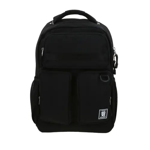 Mochila Preparatoria 1818 by Chenson Negro con Triple Bolsillo