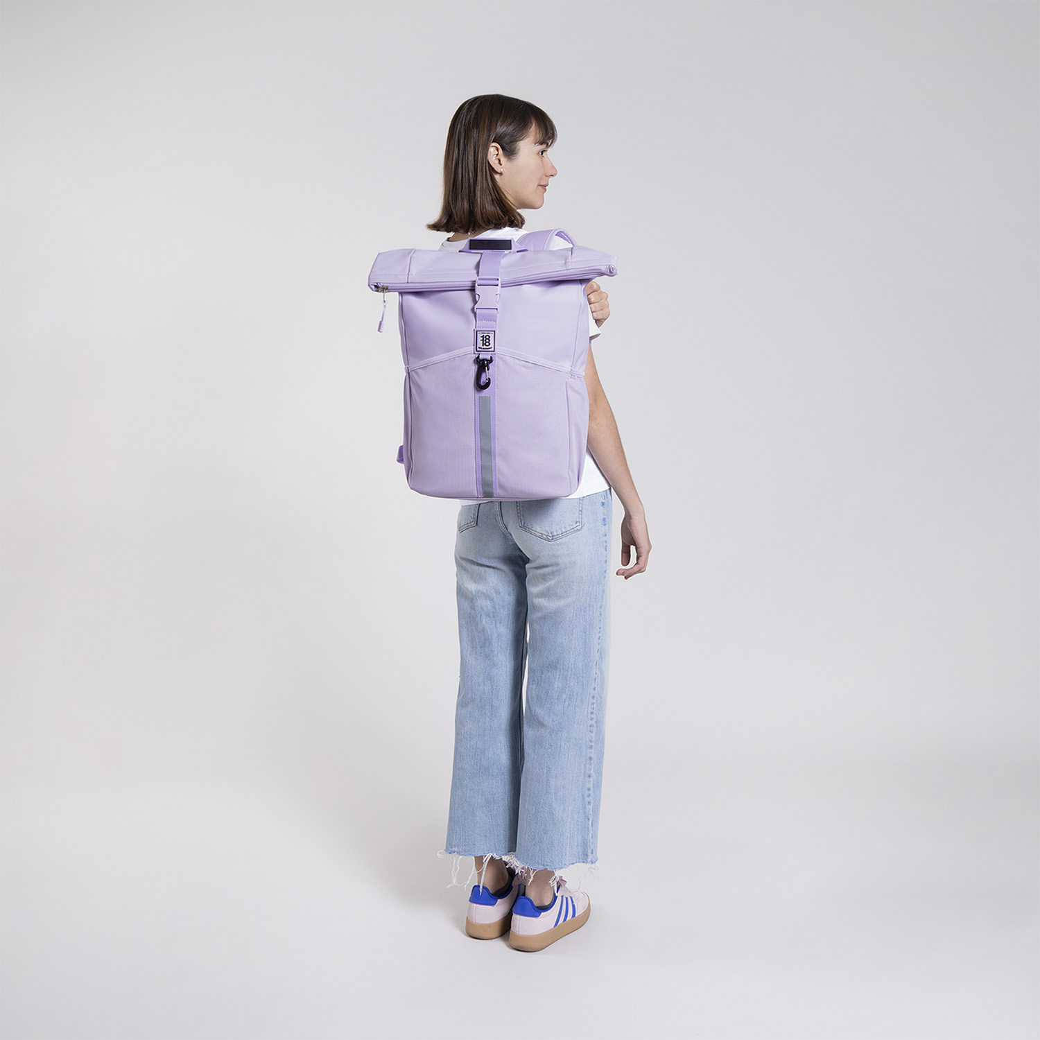 Mochila escolar juvenil 1818 by Chenson violeta con soporte para maleta - vista 2