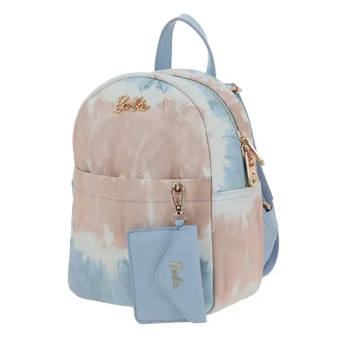 Mochila para dama Barbie by Chenson en azul con bolsillo frontal 2