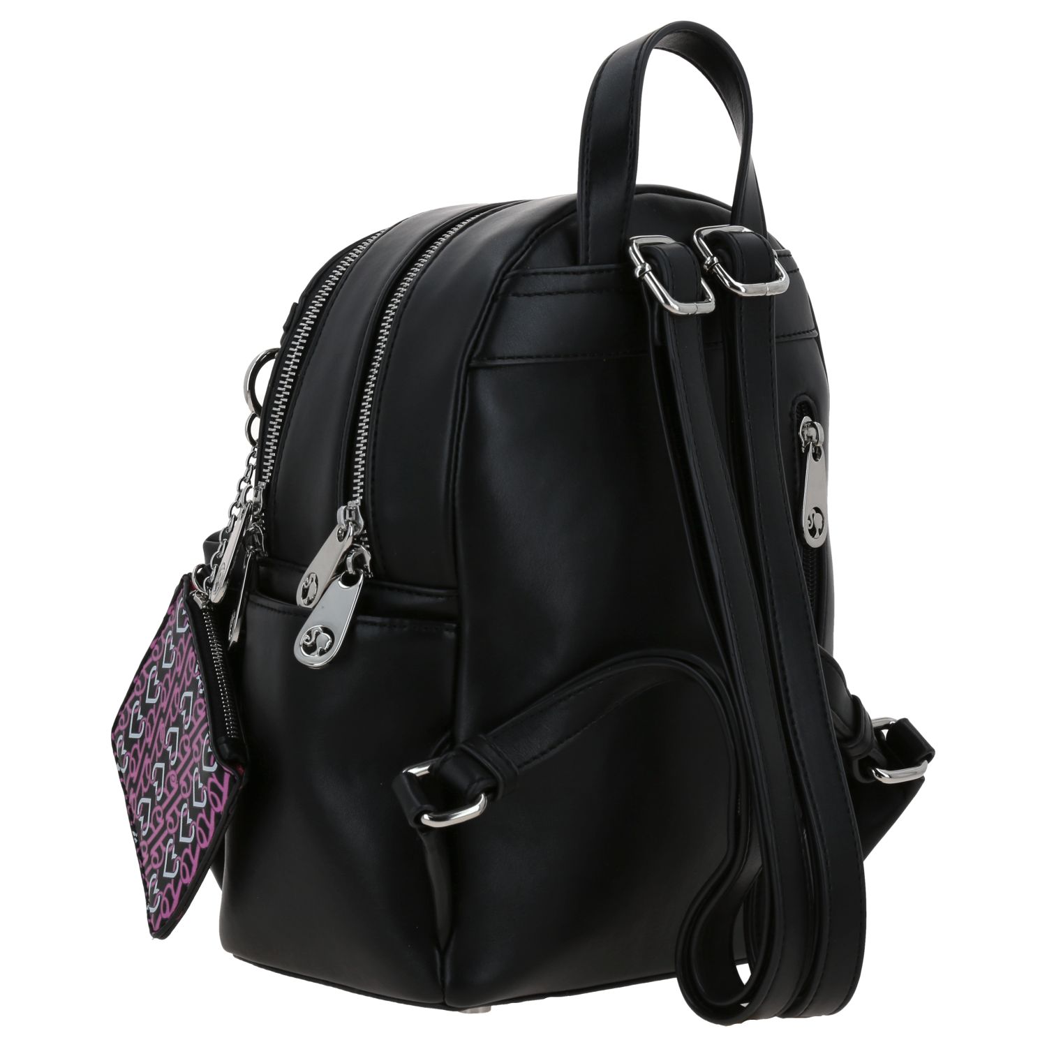 Mochila casual para dama Barbie by Chenson color negro con compartimentos 3