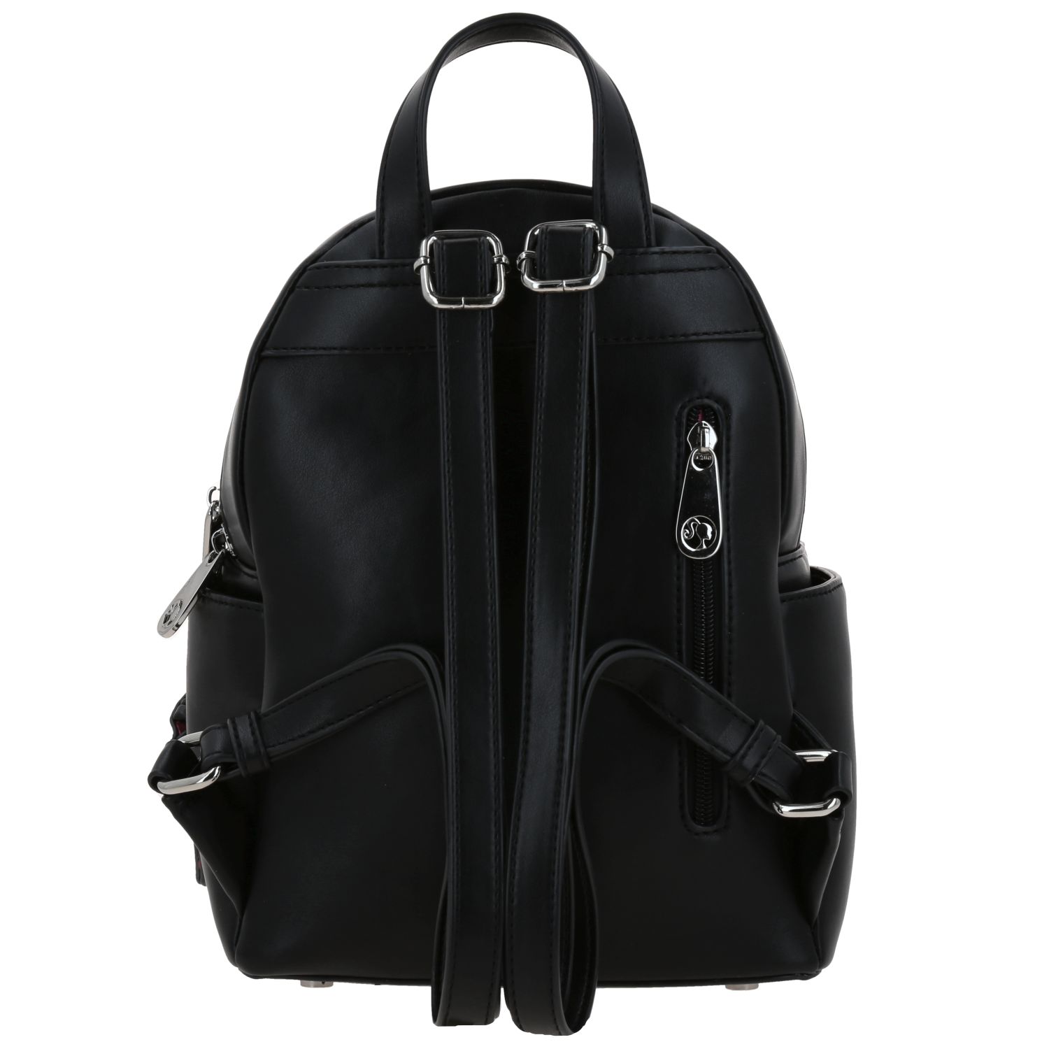 Mochila casual para dama Barbie by Chenson color negro con compartimentos 4