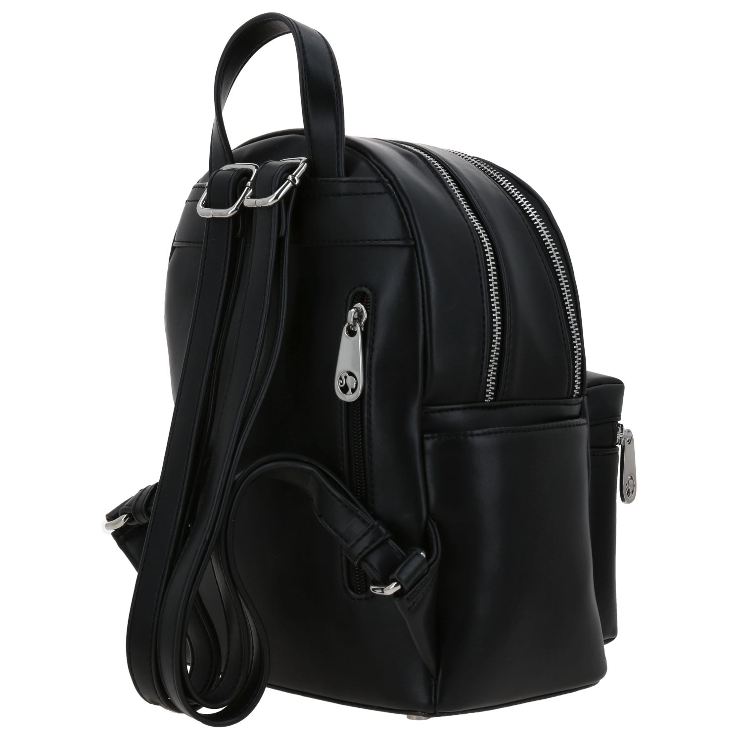 Mochila casual para dama Barbie by Chenson color negro con compartimentos 5