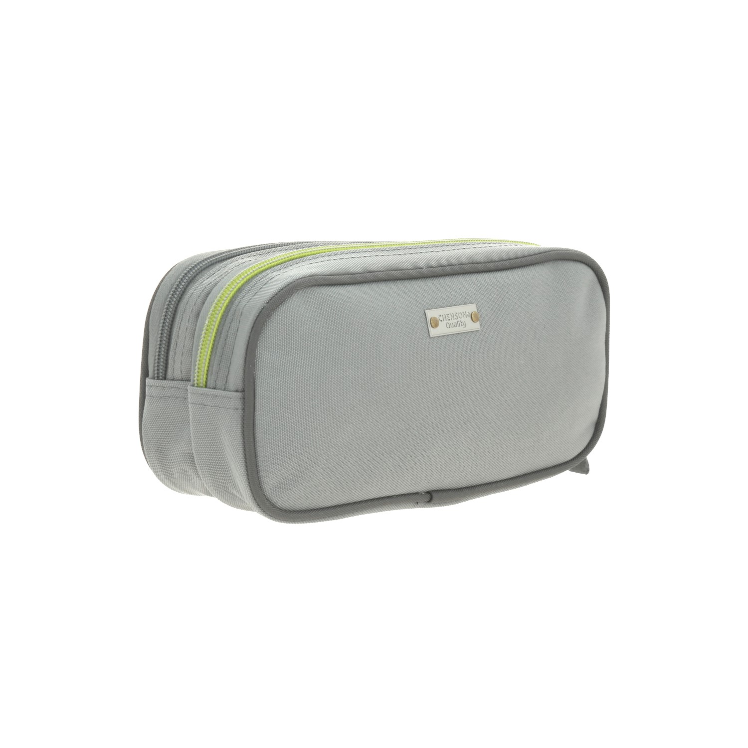 Lapicera escolar Chenson Clásico gris con doble compartimento 3