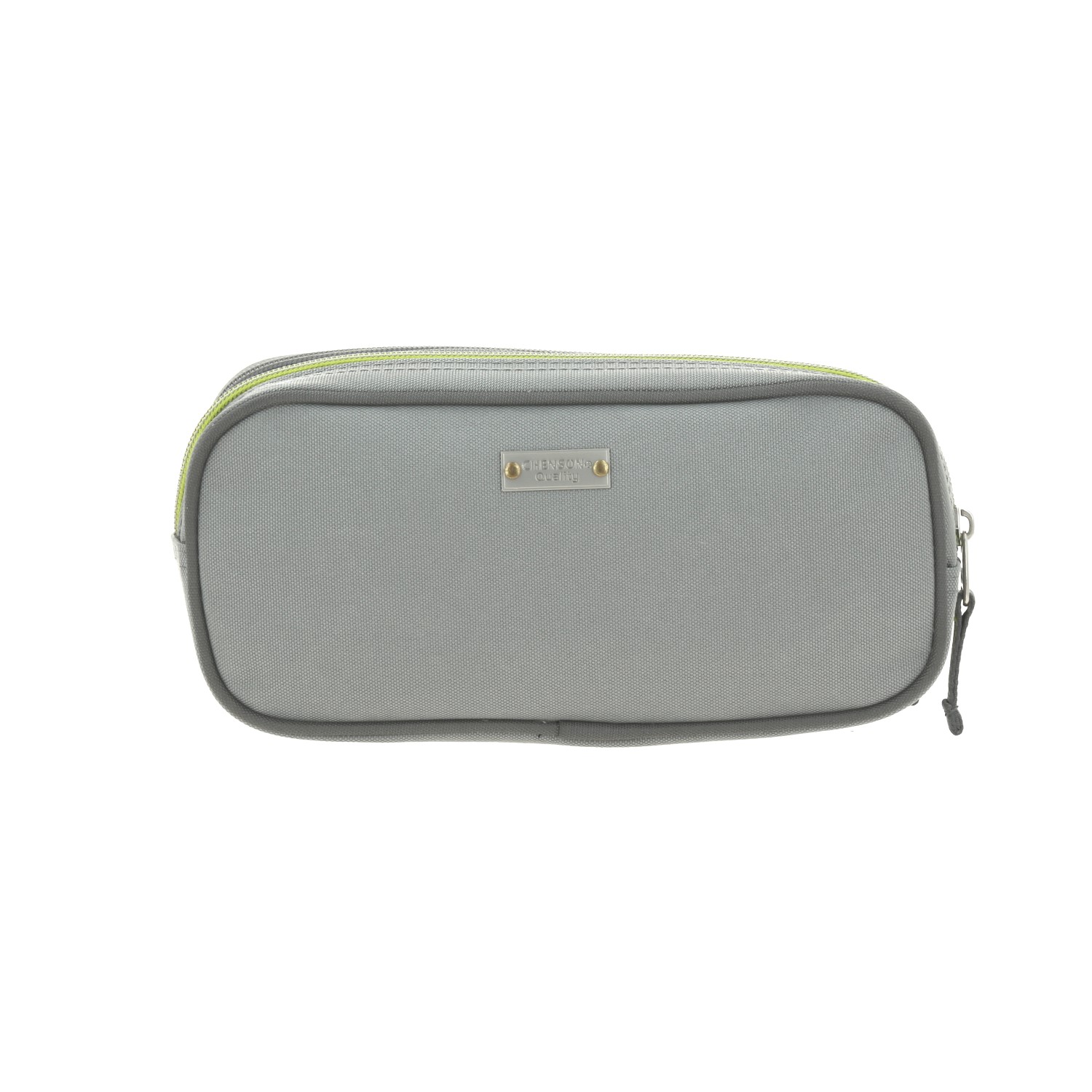 Lapicera escolar Chenson Clásico gris con doble compartimento 4