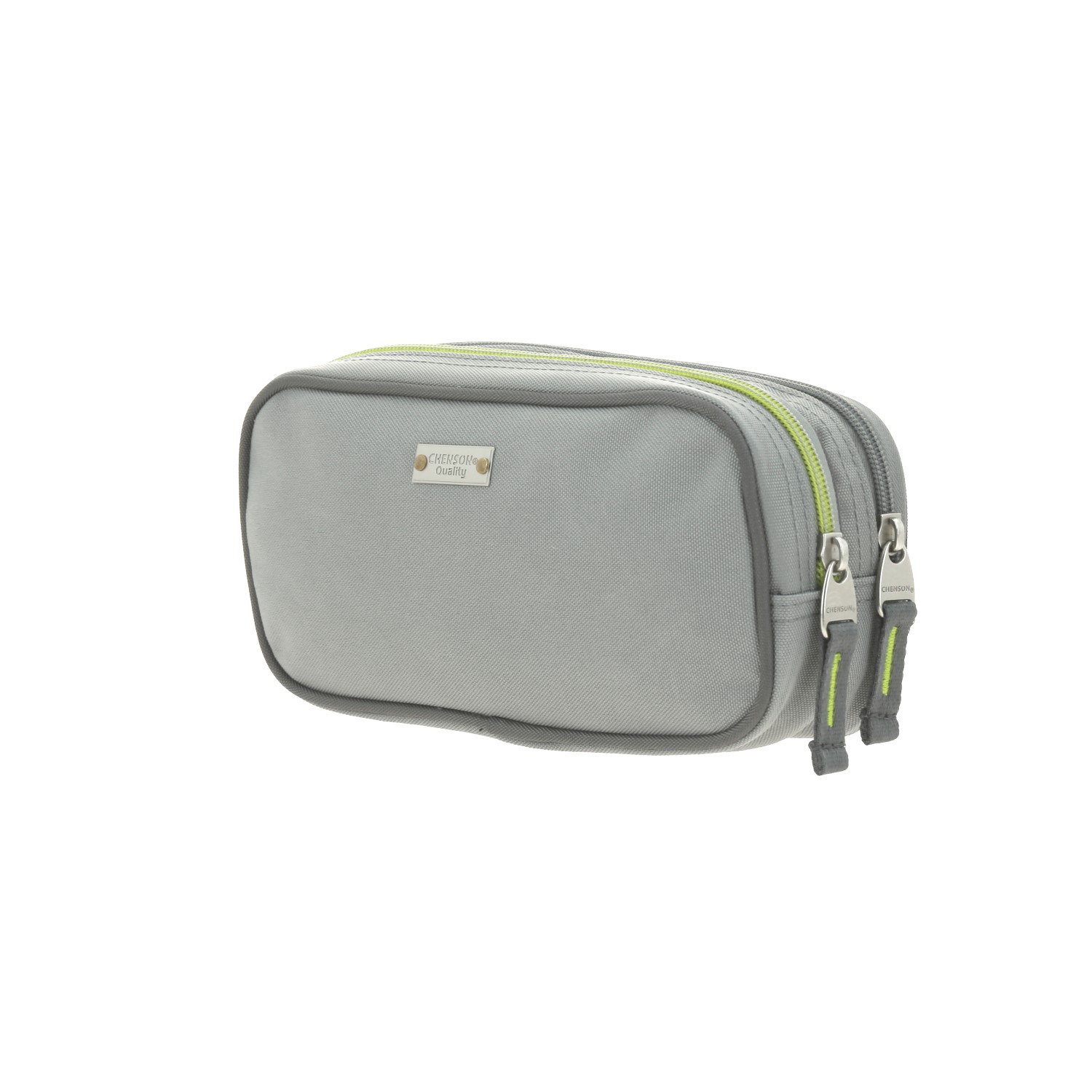 Lapicera escolar Chenson Clásico gris con doble compartimento 5
