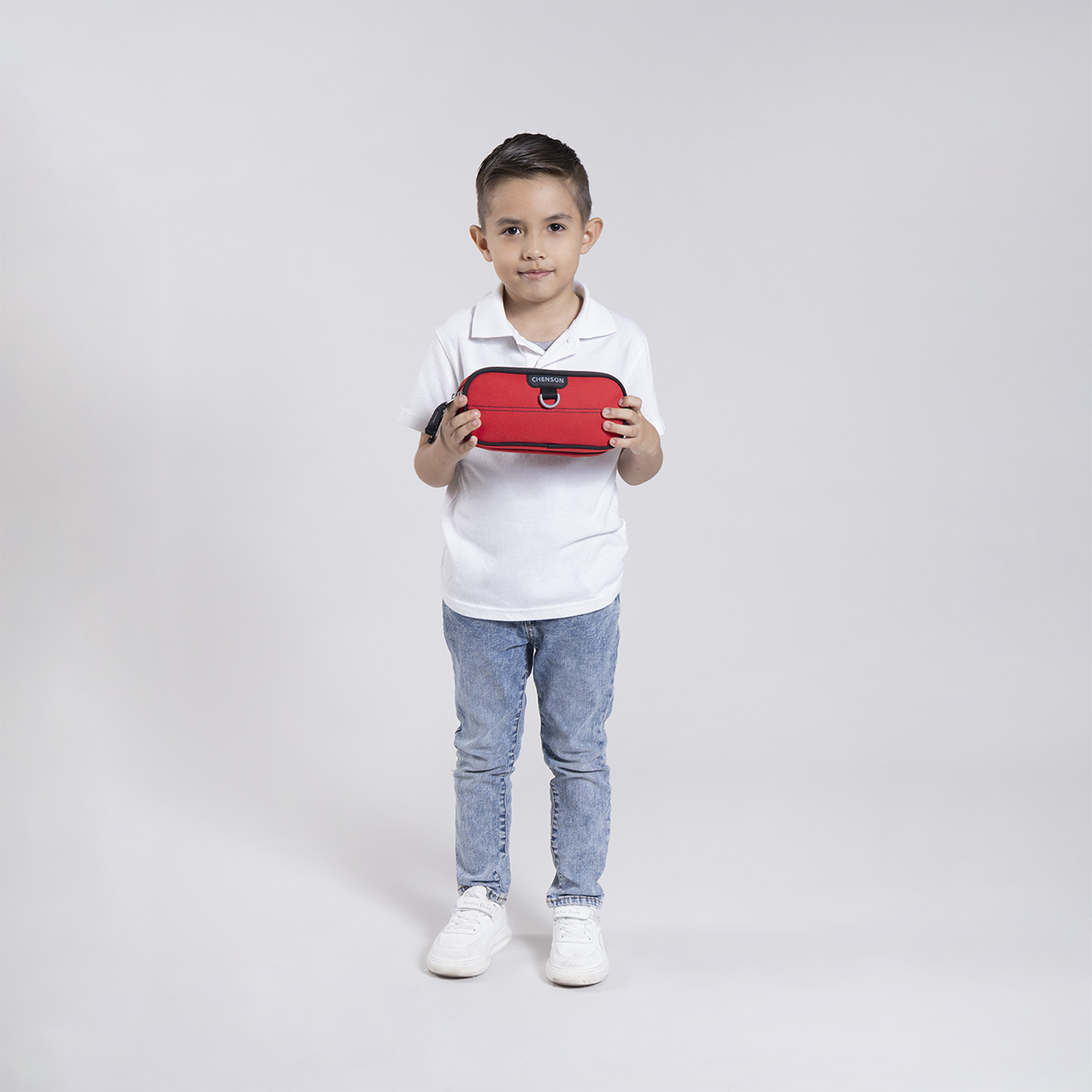 Lapicera escolar Chenson Clásico roja con doble compartimento - vista 2