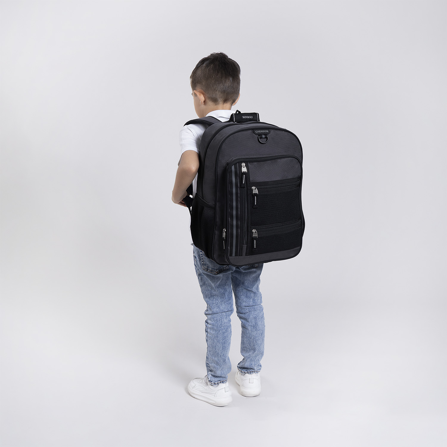 Mochila Escolar Chenson Clásico Gris 30L Resistente - vista 2
