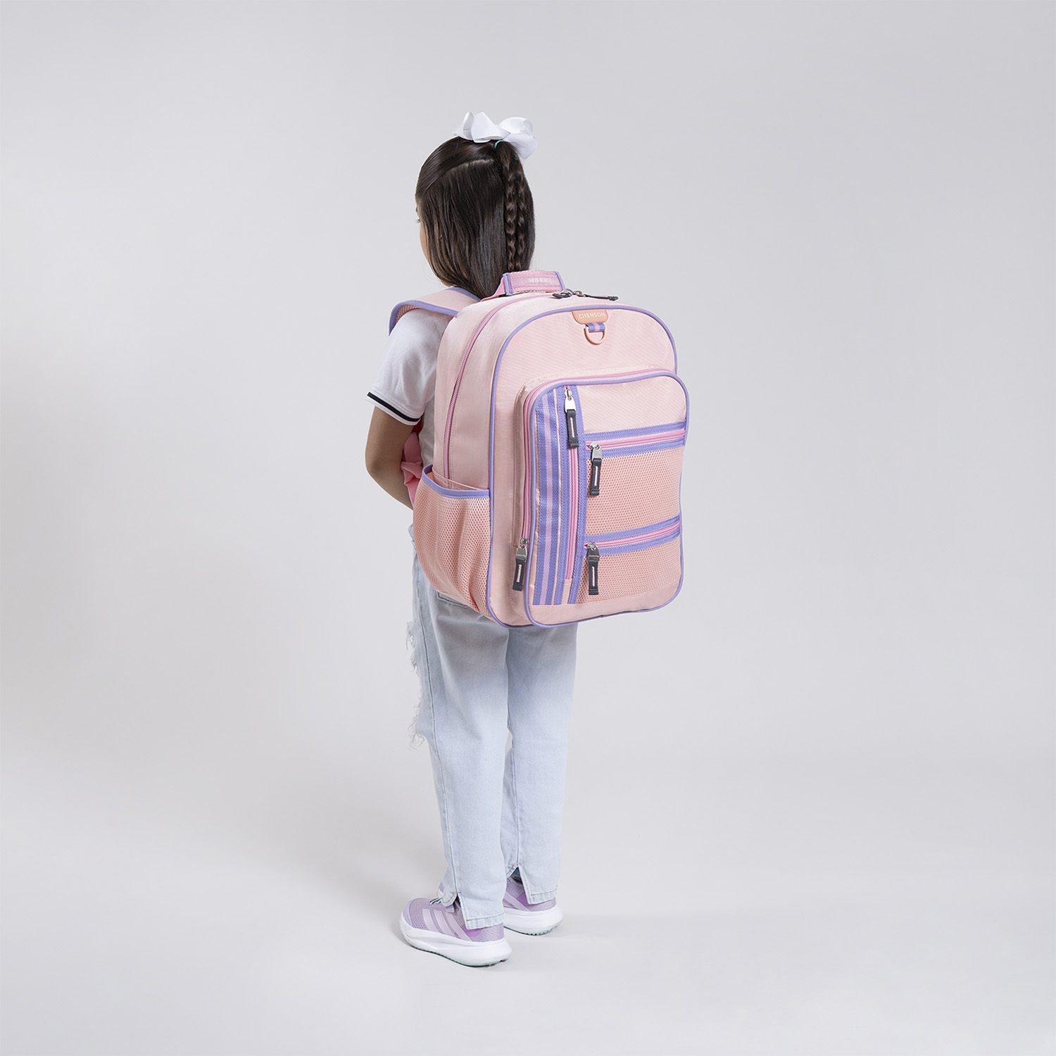 Mochila escolar Chenson Clásico beige, diseño elegante y funcionalidad - vista 2