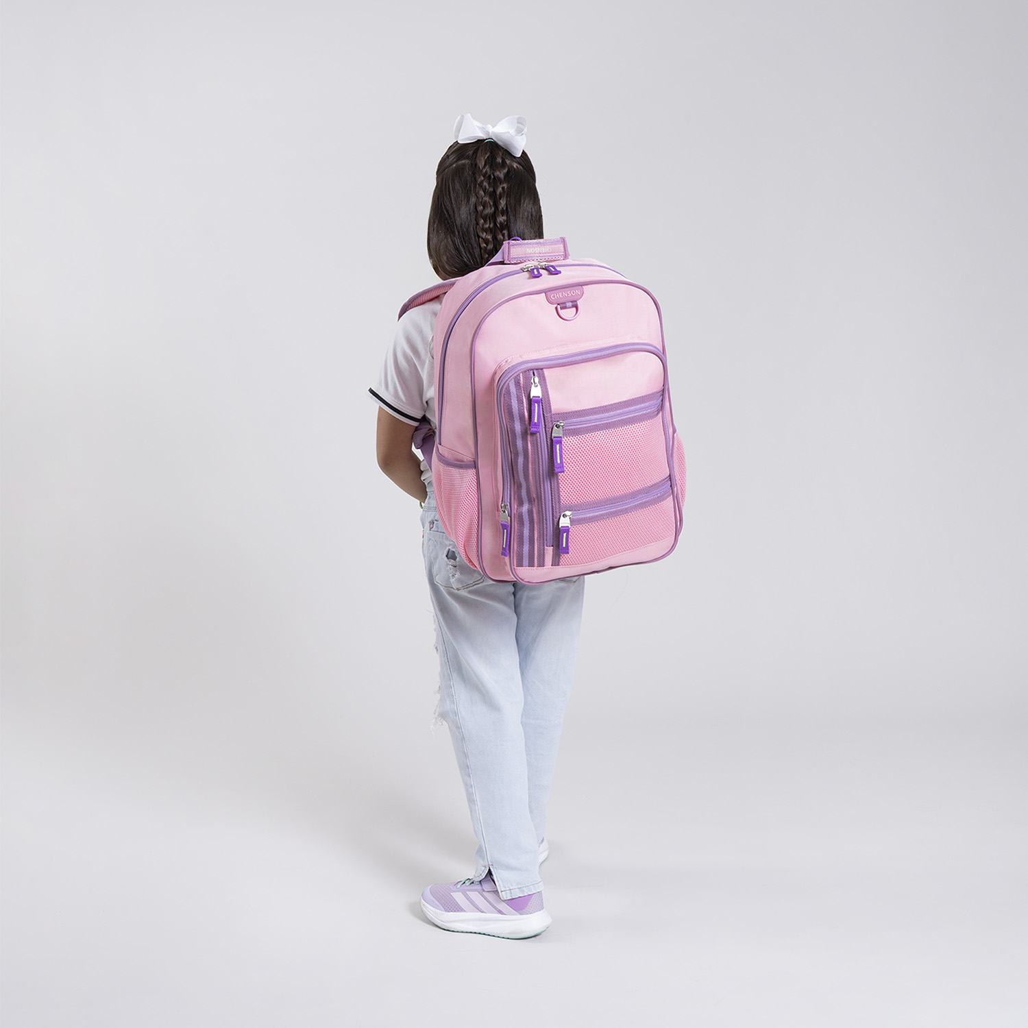 Mochila Escolar Rosa Chenson Clásico - Resistente y Cómoda - vista 2