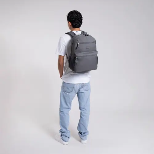 Mochila Chenson Clásico Gris | Backpack Resistente Escolar - vista 2