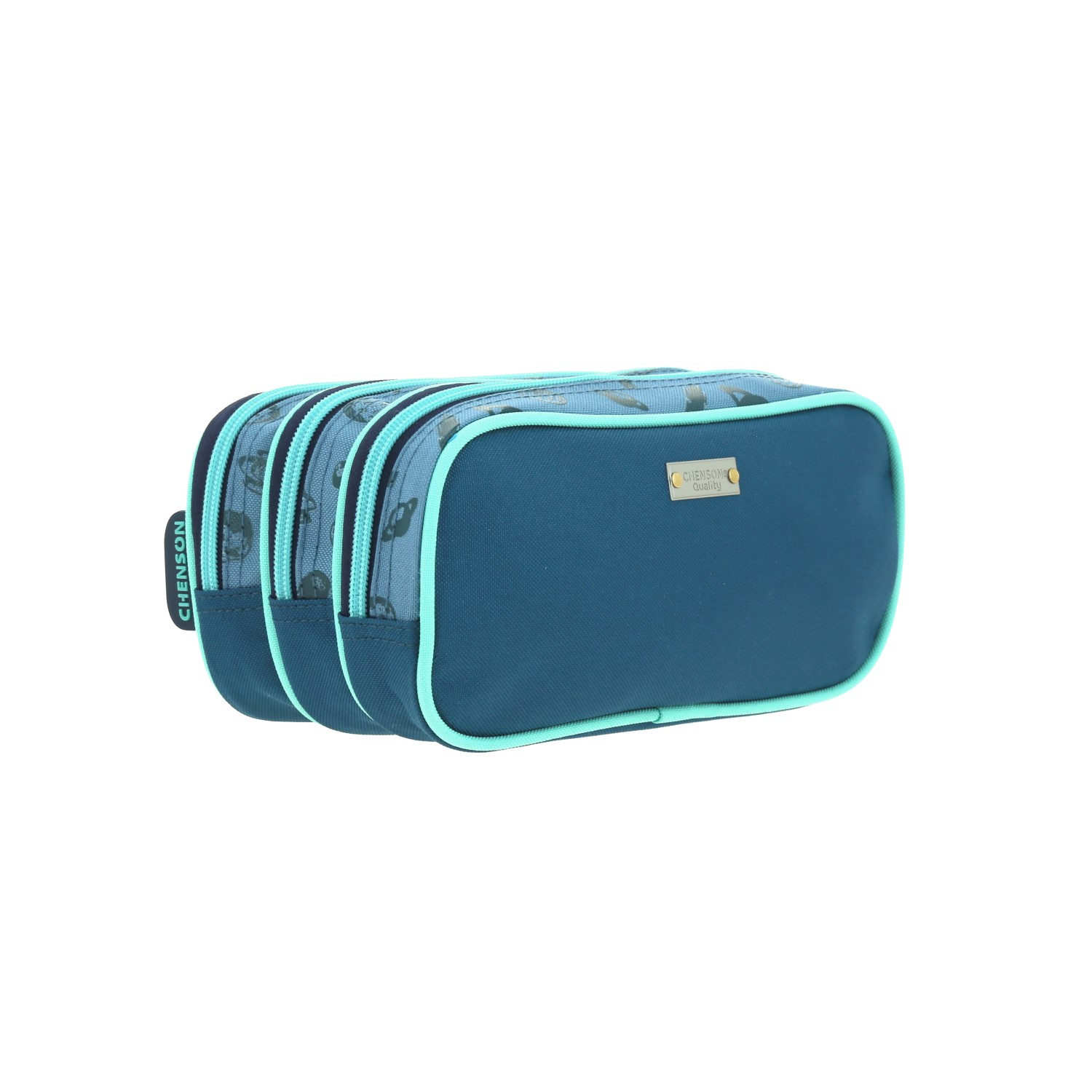 Lapicera Azul Triple Compartimento Chenson Original Primaria 3