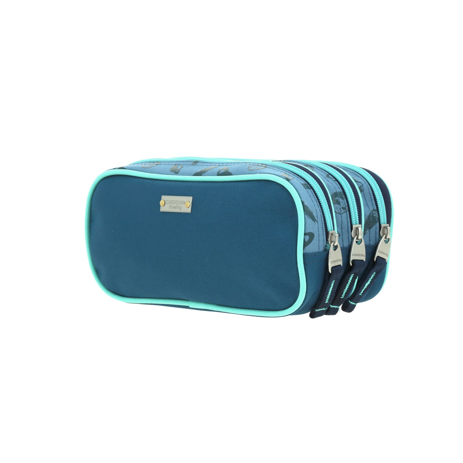 Lapicera Azul Triple Compartimento Chenson Original Primaria 5