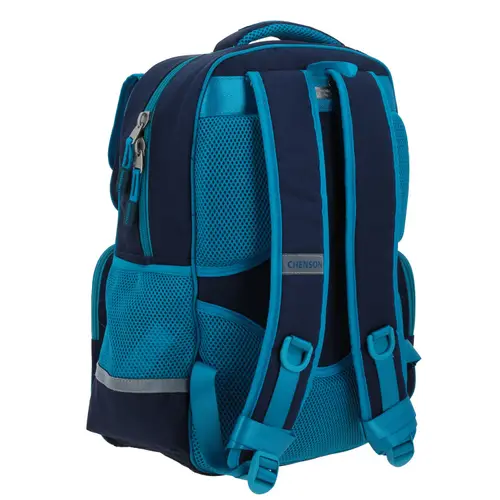 Mochila escolar Chenson Original turquesa con diseño moderno y funcional 3
