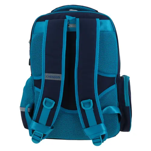 Mochila escolar Chenson Original turquesa con diseño moderno y funcional 4
