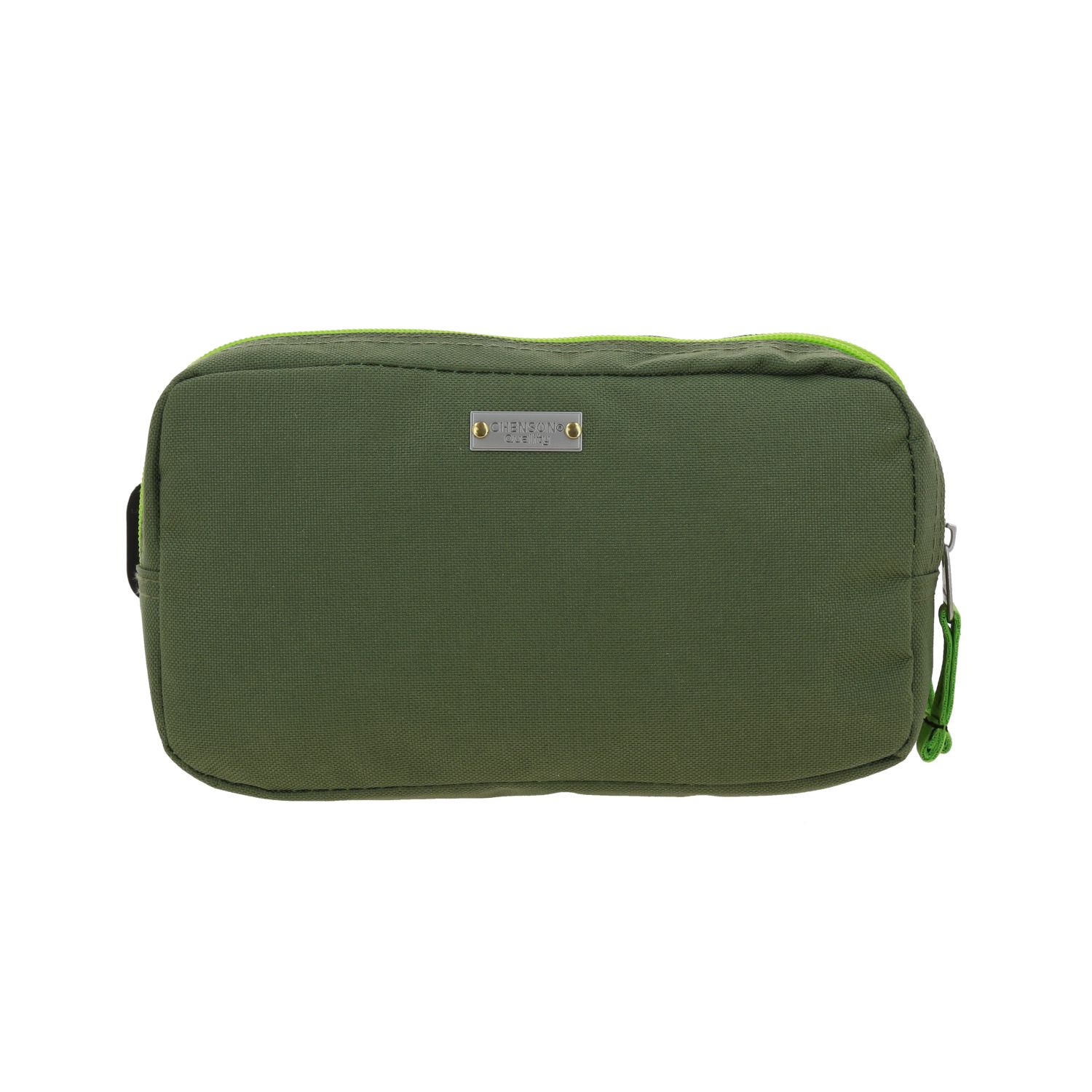 Lapicera escolar Chenson Original verde seco con doble compartimento 4