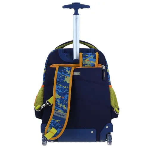 Mochila con Ruedas Chenson Original Azul con Llantitas y Diseño Moderno 4