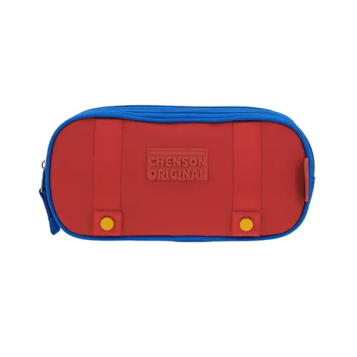 Lapicera escolar Chenson Original azul con doble compartimento y diseño moderno