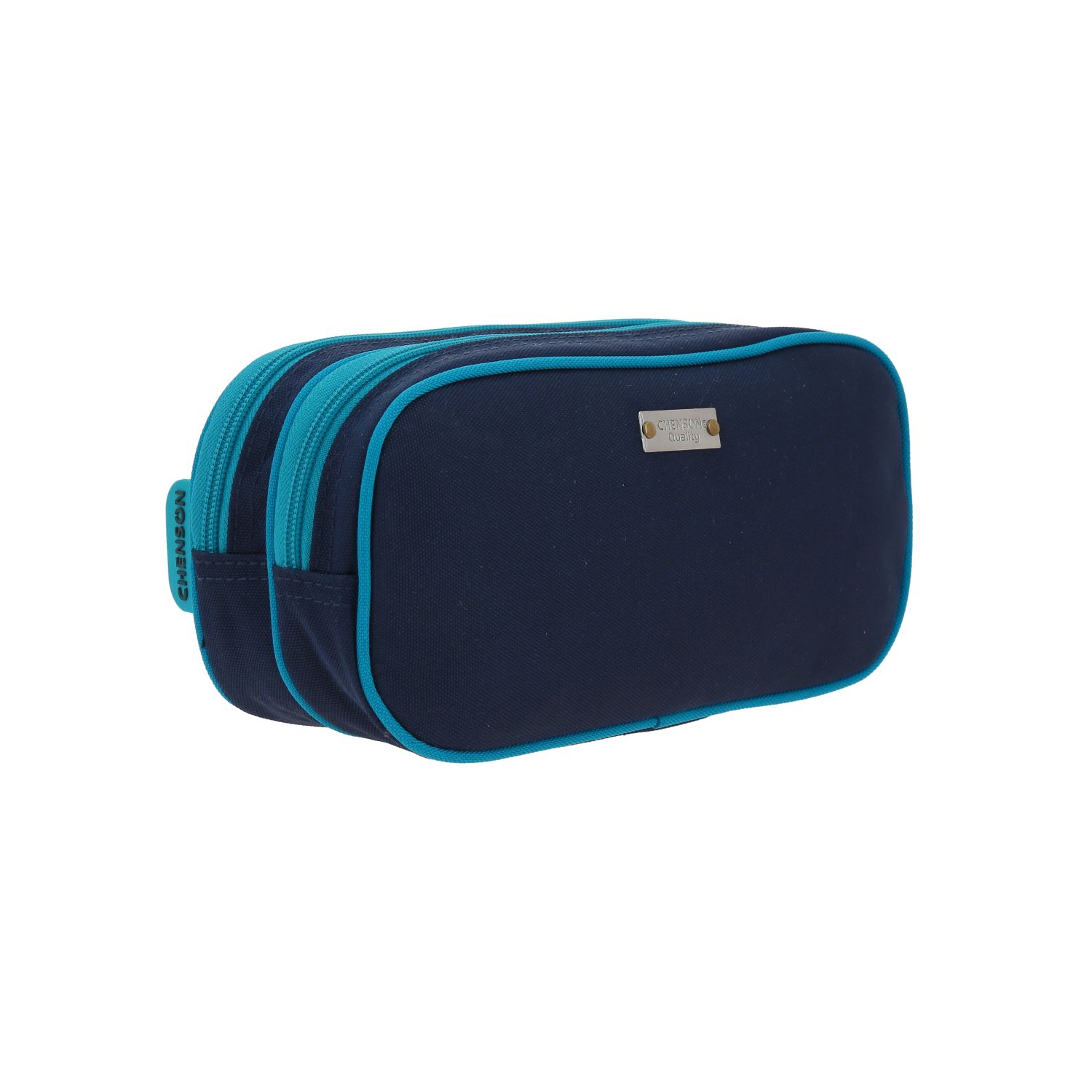 Lapicera escolar Chenson Original turquesa con doble compartimento 3