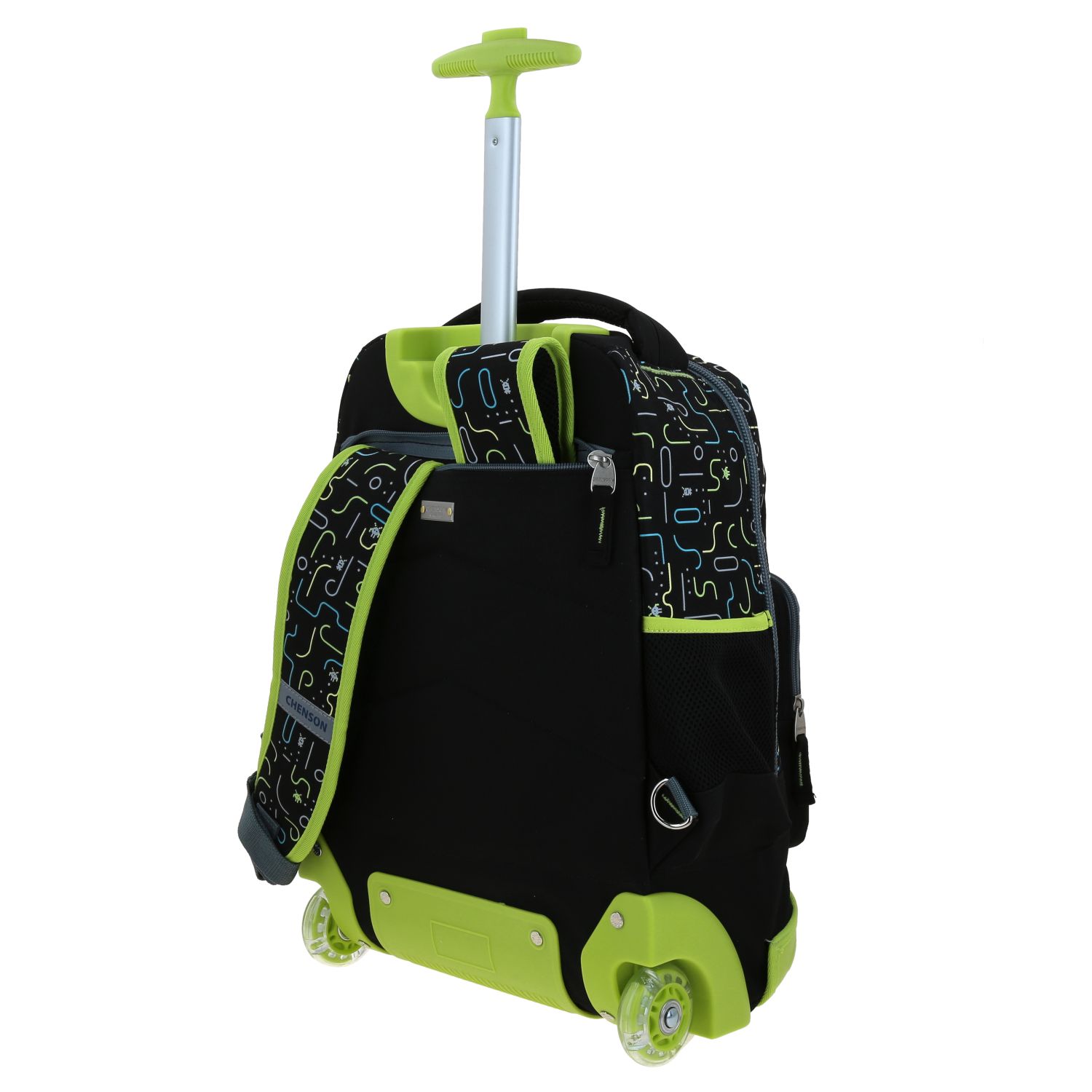 Mochila con Ruedas Chenson Original Negro | Escolar Resistente 5