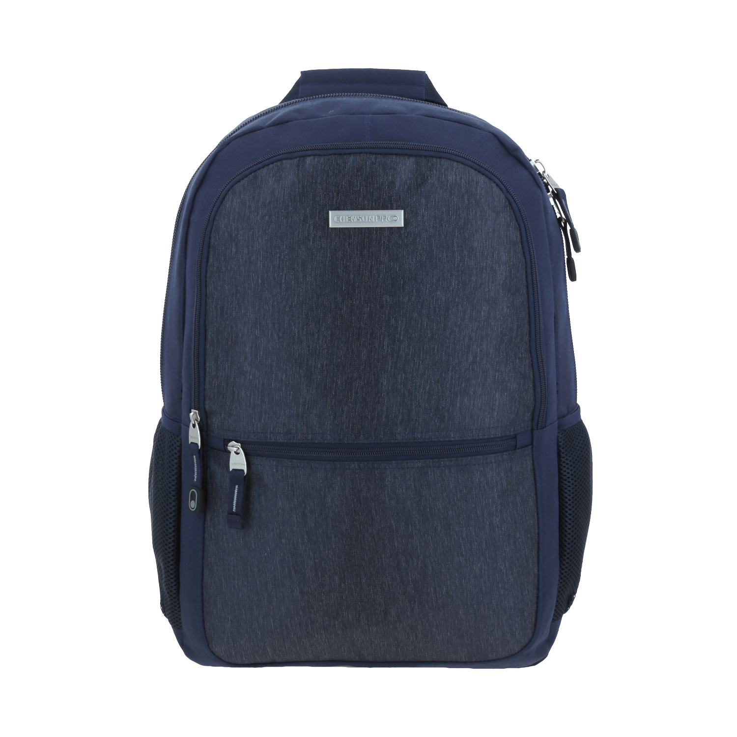 Mochila profesional Chenson Pro azul con organizador interno y soporte para maleta