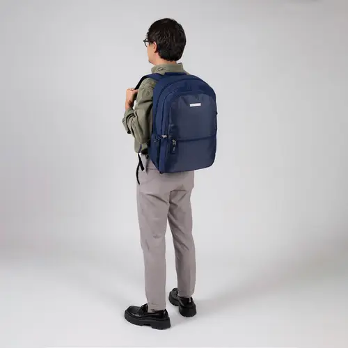 Mochila profesional Chenson Pro azul con organizador interno y soporte para maleta - vista 2