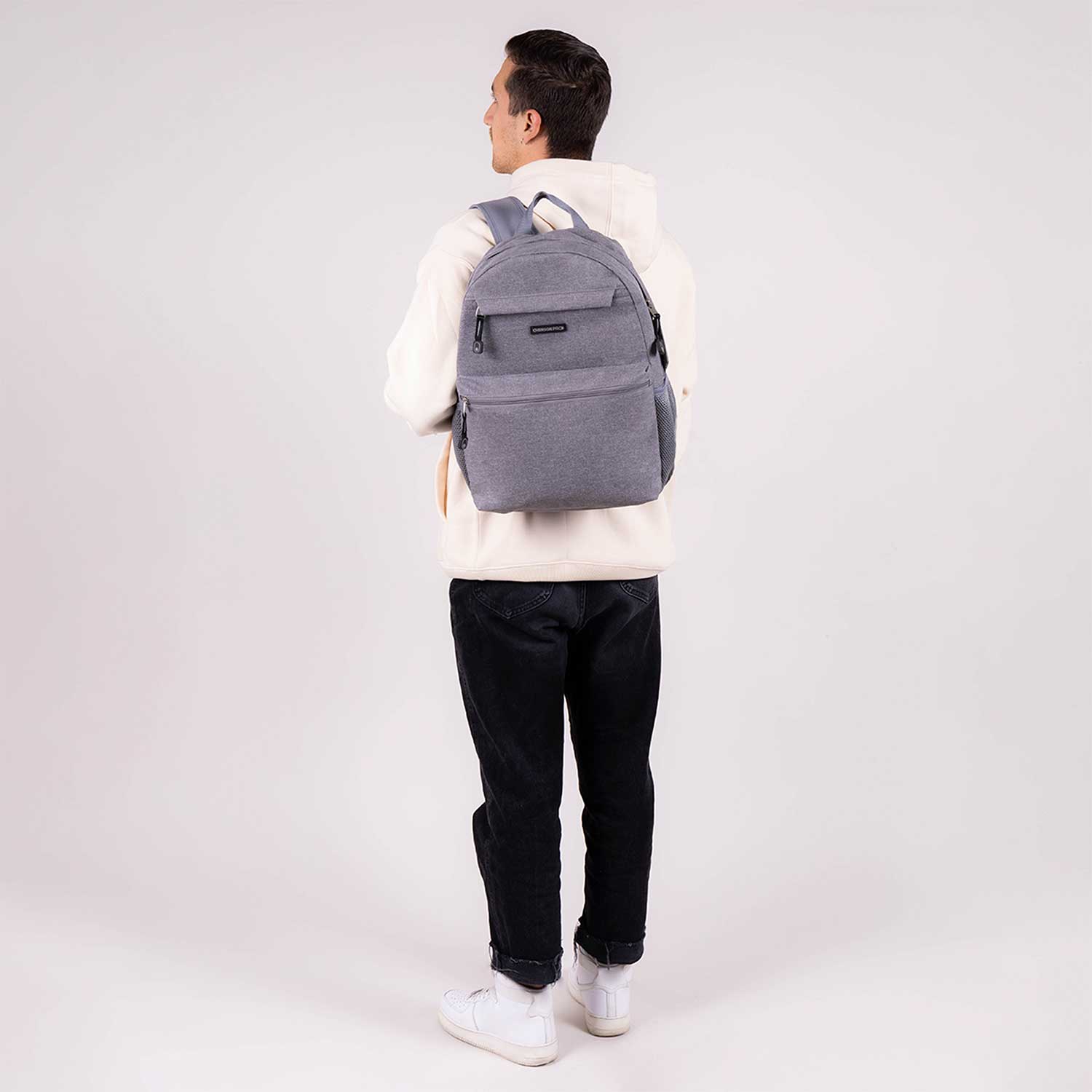 Mochila profesional Chenson Pro gris con amplia capacidad para laptop - vista 2