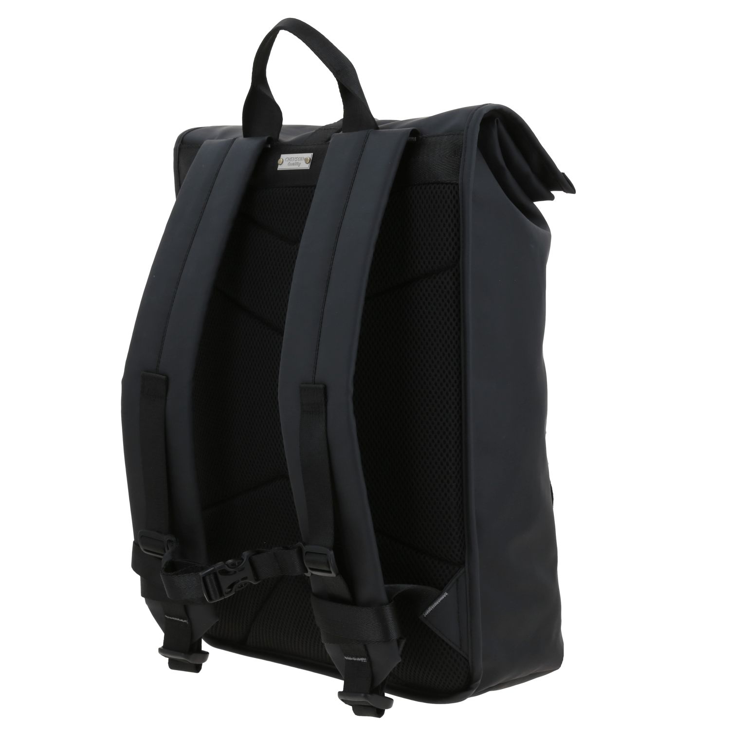 Mochila Ejecutiva Chenson Pro Negra con Tapa Enrollable - Elegante y Funcional 5