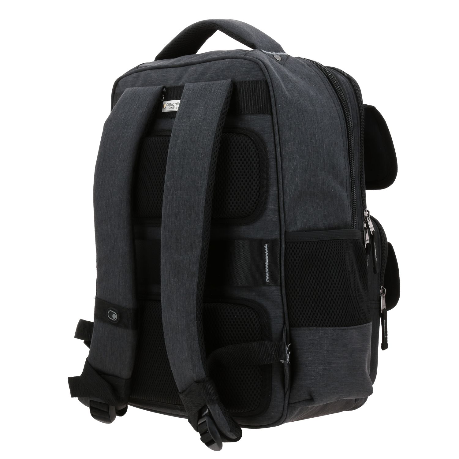 Mochila ejecutiva Chenson Pro negra con múltiples compartimentos 5