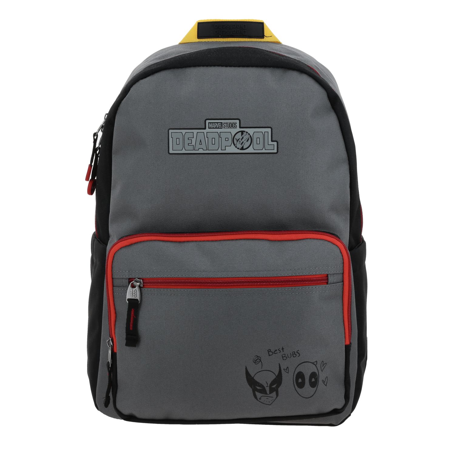 Mochila escolar DP by Chenson gris con doble bolsillo y gran diseño