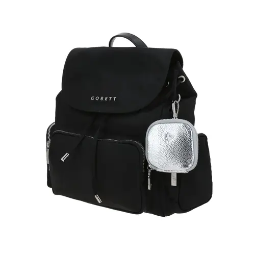 Mochila casual Gorétt by Chenson negra para dama con bolsillos funcionales 2