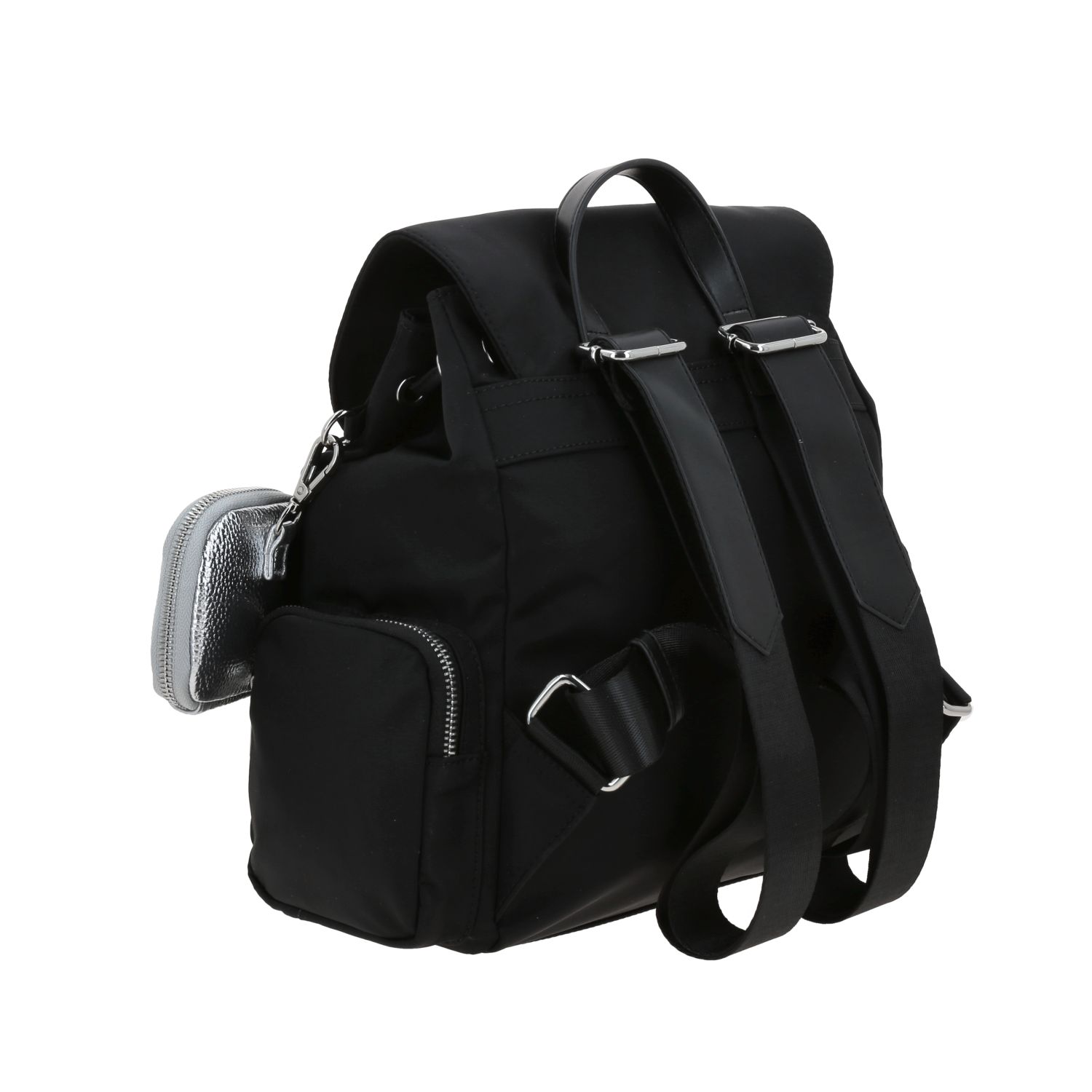Mochila casual Gorétt by Chenson negra para dama con bolsillos funcionales 3