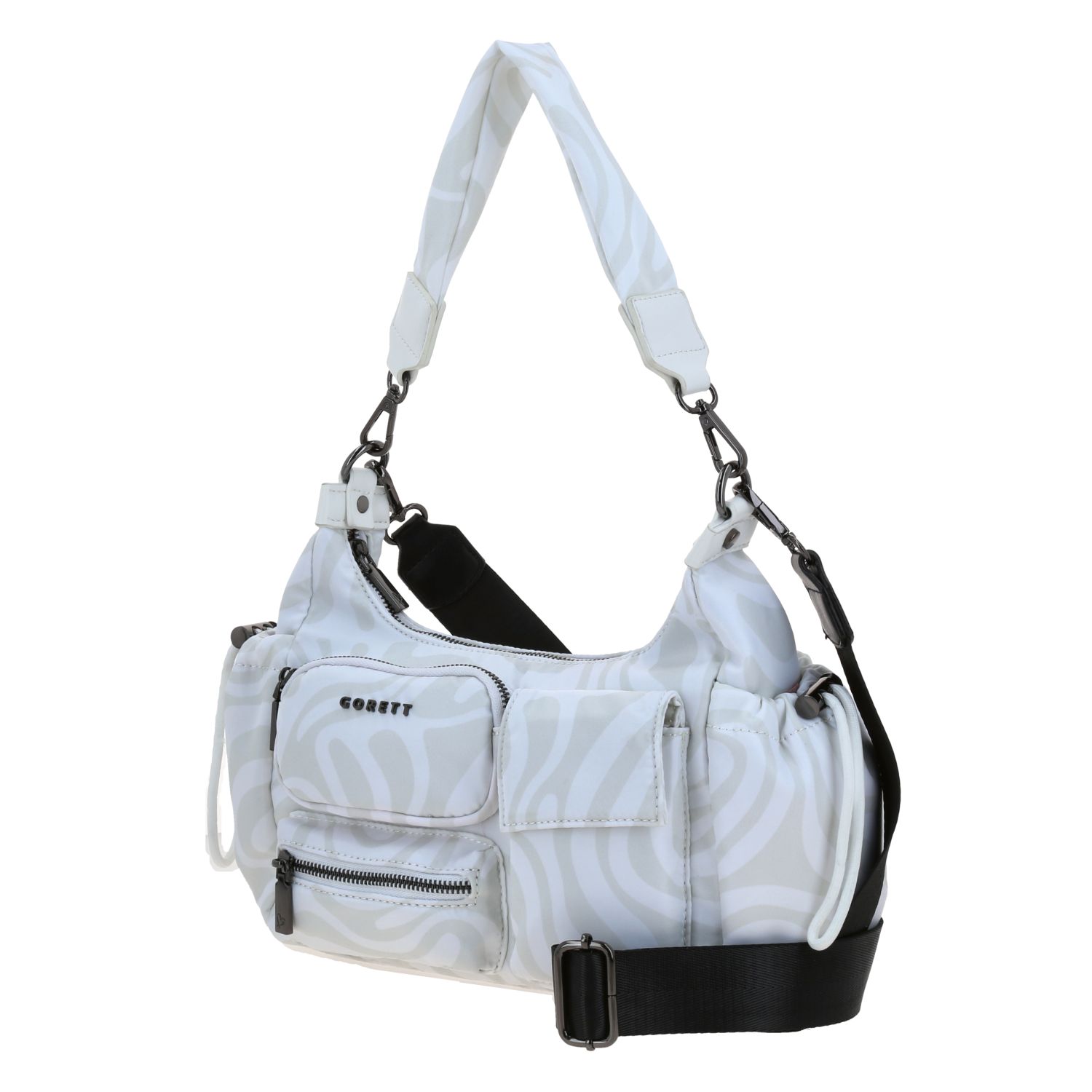 Bolsa de mano para dama Gorétt by Chenson blanca con triple bolsillo frontal 2
