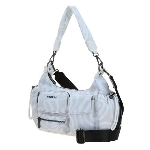 Bolsa de mano para dama Gorétt by Chenson blanca con triple bolsillo frontal 2