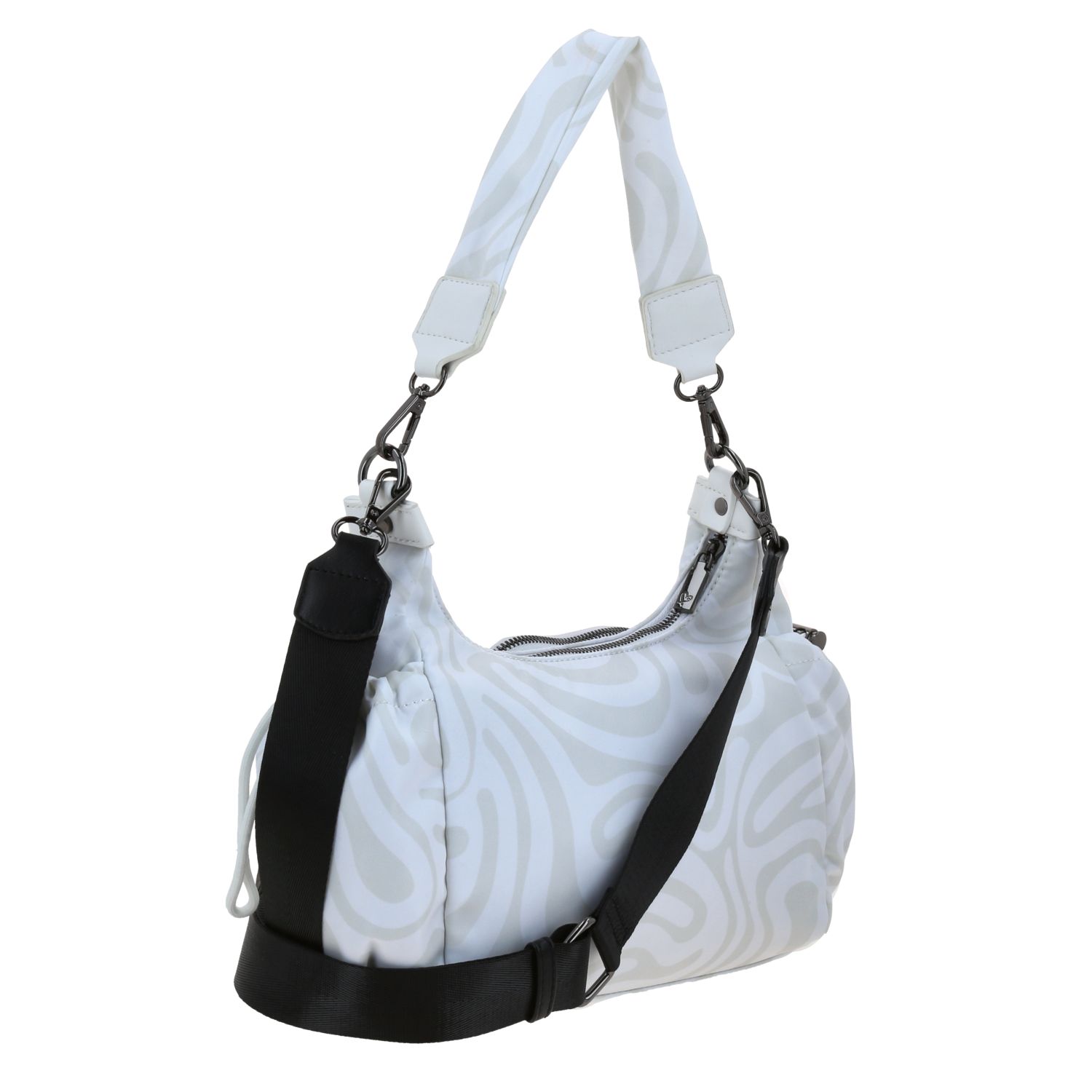 Bolsa de mano para dama Gorétt by Chenson blanca con triple bolsillo frontal 3
