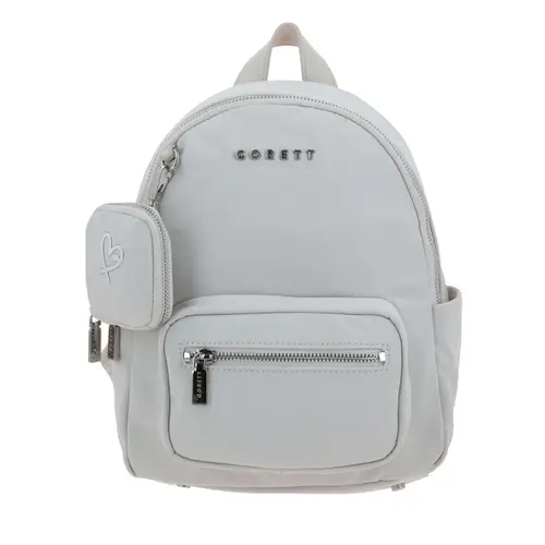 Mochila casual para dama Gorétt by Chenson Beige con doble compartimento 1