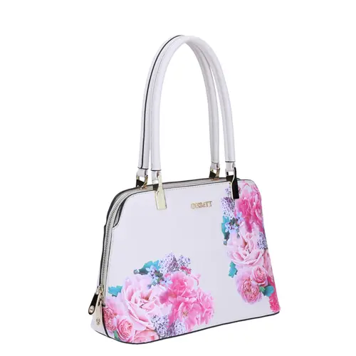 Bolsa de Mano Gorétt Beige | Símil Piel Triple Compartimiento 3